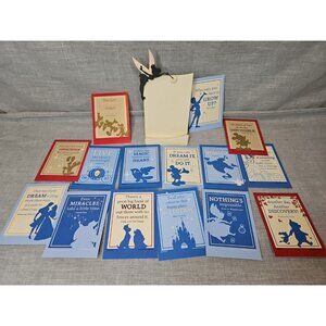 Disney Hallmark Tinkerbell Card Holder Desk Ornament w/15 Inspirational Cards